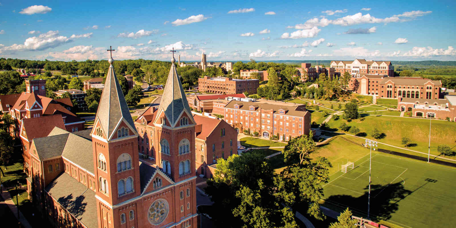 Aerial photo of the Benedictine College campus
