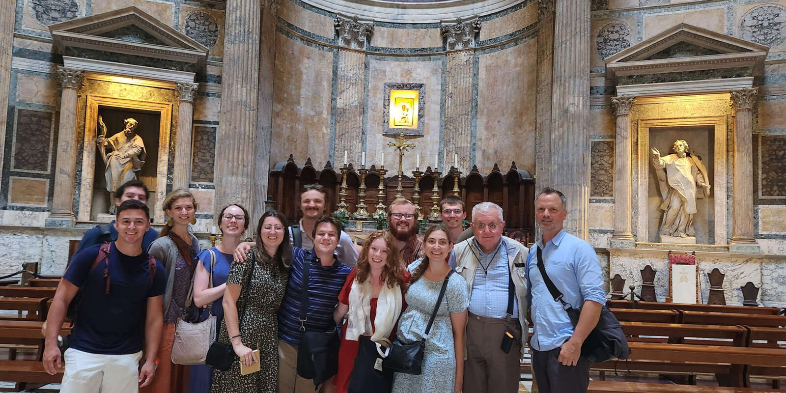 Students pose for a photo during an Architecture Study Abroad program