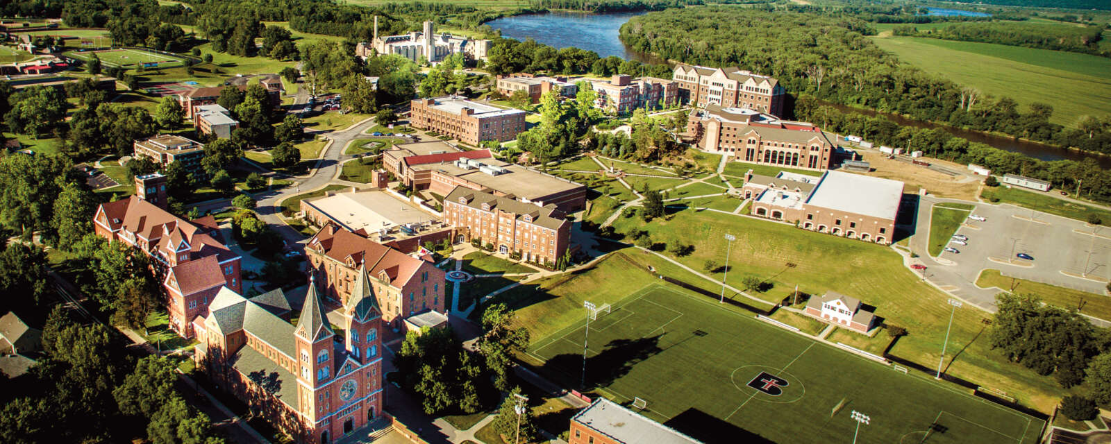 Aerial photo of the Benedictine College campus