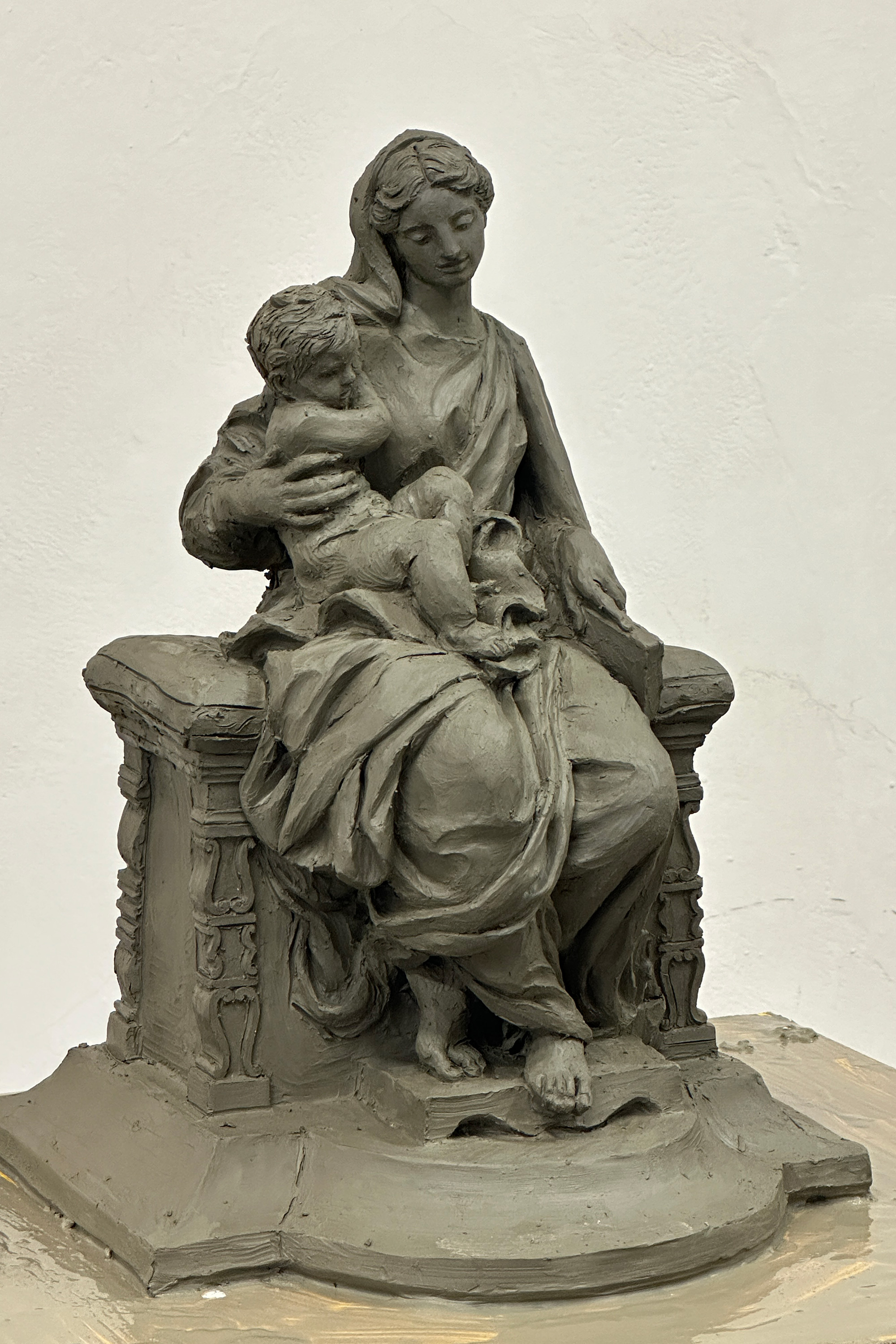 A maquette for a statue of the Virgin Mary and the Child Jesus