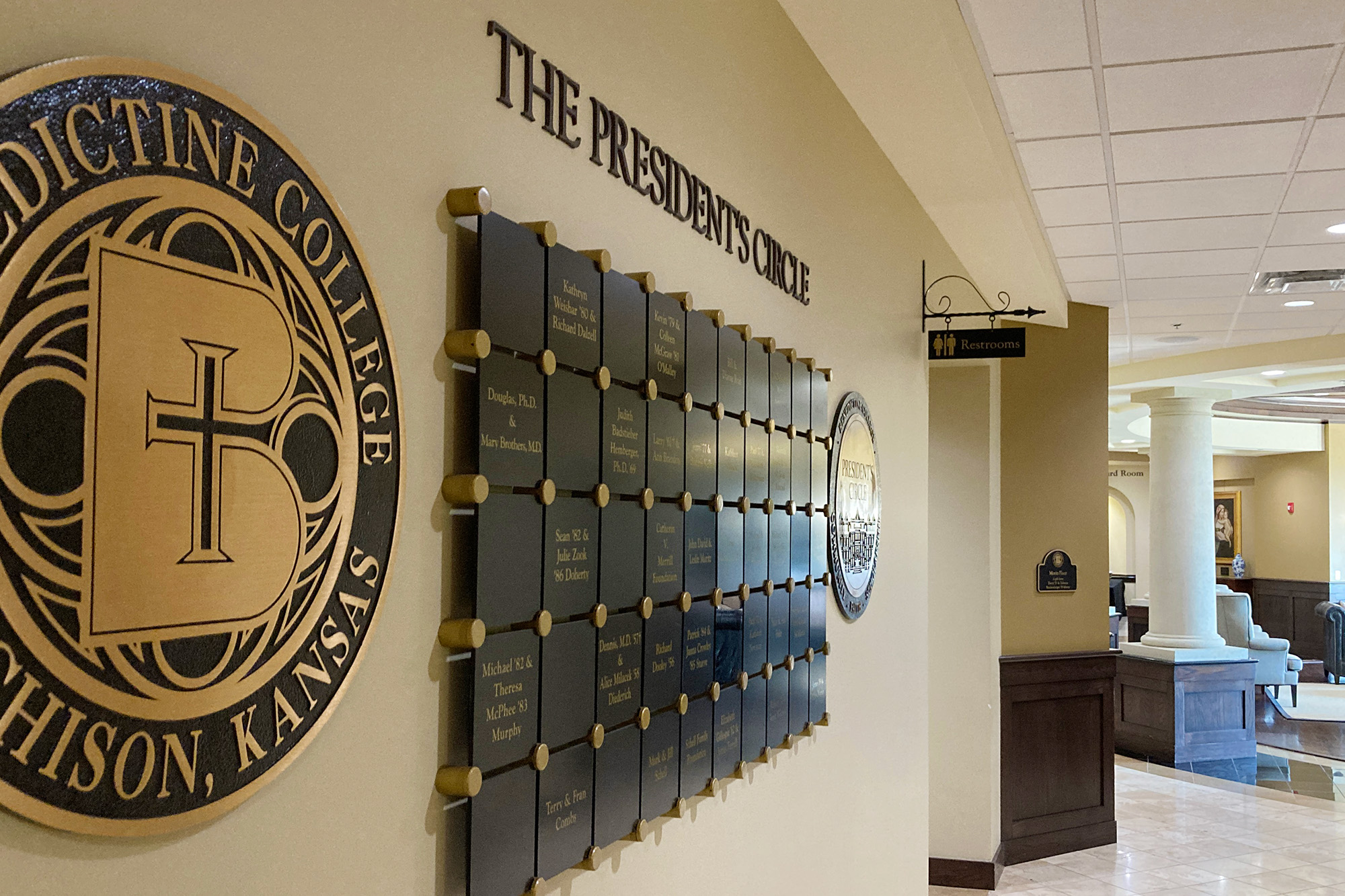 The President's Circle plaques on the wall