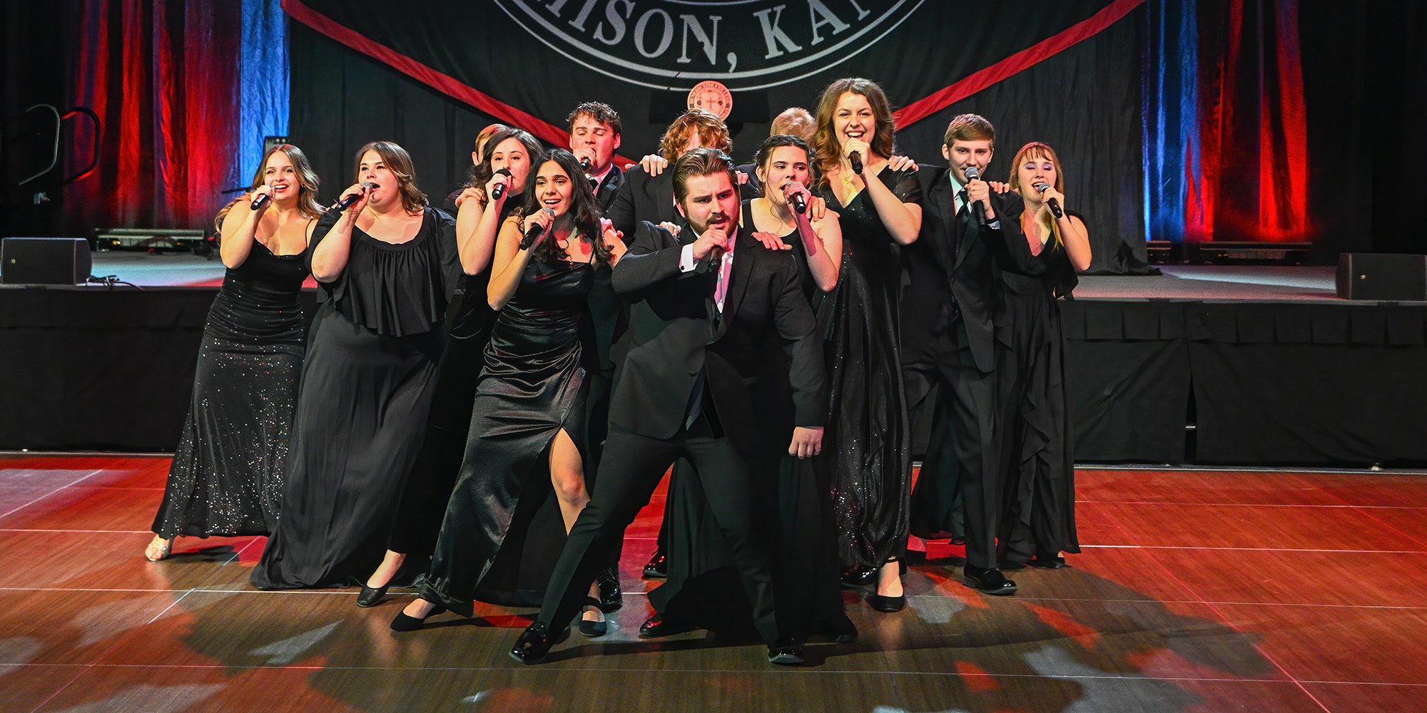 The Lemkeys, a student a cappella group, performs at the Scholarship Ball