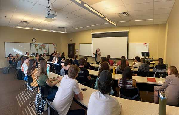 Students and a professor in class